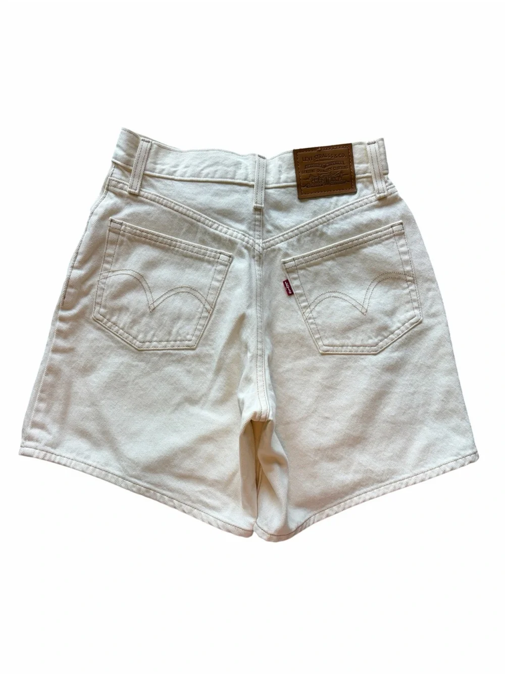 Levi's High Rise White Baggy Mom Shorts Womens Size 24